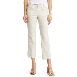 Wit & Wisdom Absolution Kick Flare Jeans Blanched Almond Ivory Sz 12 Raw Hem NWT